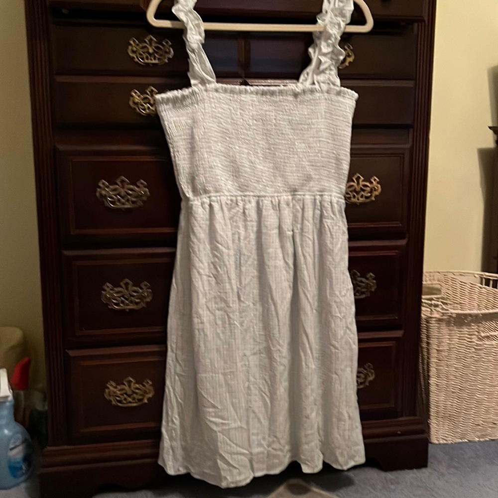 White birch gathered bodice ruffle straps lined dress sizeXL